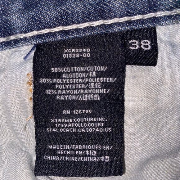 Xtreme Couture Jeans Men’s Size 38 with 31 inch inseam measurement Grunge - Picture 10 of 10